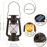 Set van 2 Solar Lantaarns – Vintage Dansende Vlam LED Lichten voor Tuin en Patio