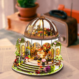 Miniatuur Bloemenhuis – 3D Houten Puzzel met LED Verlichting en Gedetailleerde Tuin