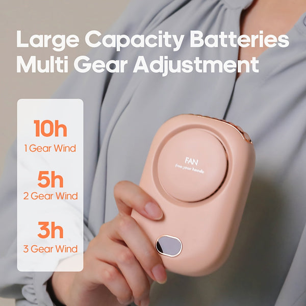 USB Oplaadbare Mini Nekventilator – Lichtgewicht met Verstelbare Snelheden