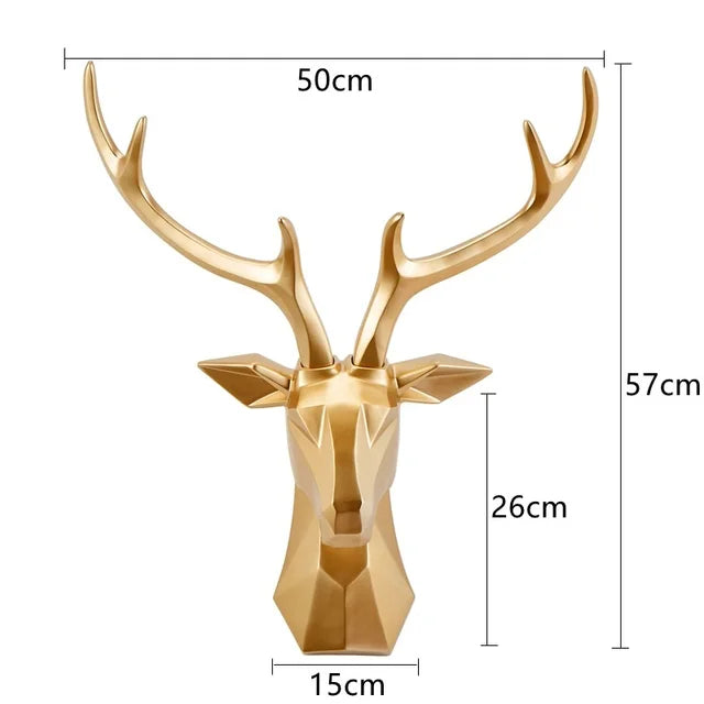 3D Hertenkop Sculptuur voor een Majestueuze Sfeer – RegalDeer