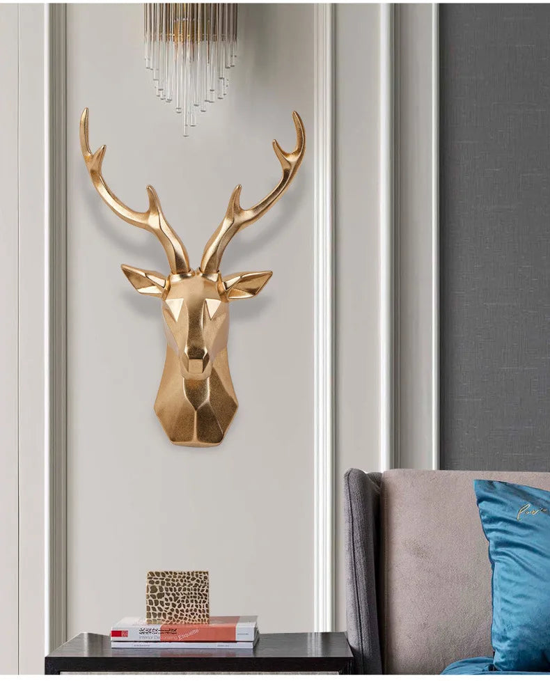 3D Hertenkop Sculptuur voor een Majestueuze Sfeer – RegalDeer