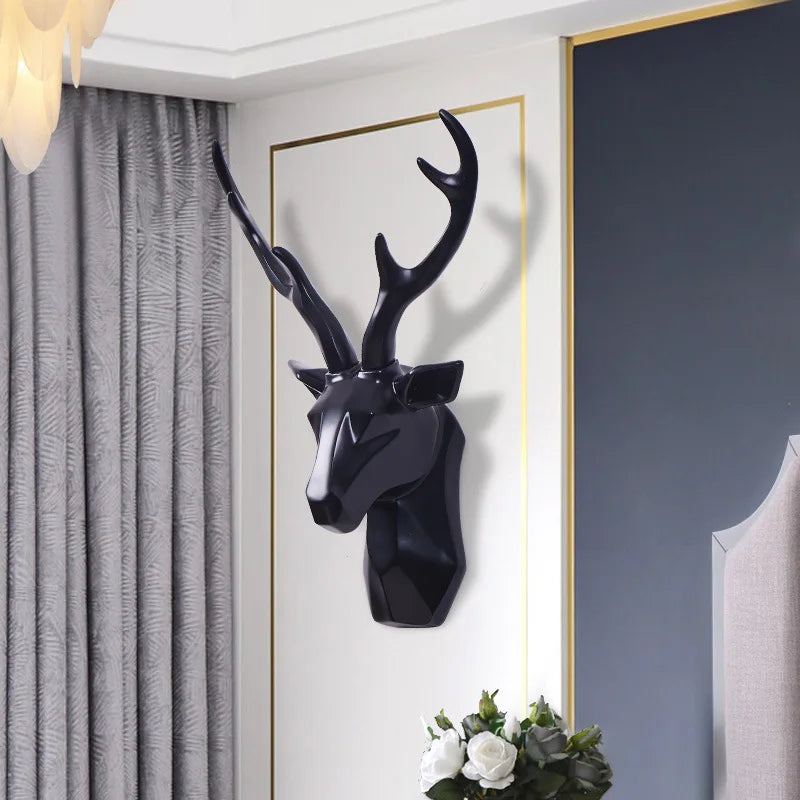 3D Hertenkop Sculptuur voor een Majestueuze Sfeer – RegalDeer