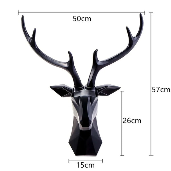 3D Hertenkop Sculptuur voor een Majestueuze Sfeer – RegalDeer