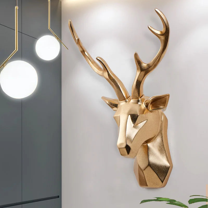 3D Hertenkop Sculptuur voor een Majestueuze Sfeer – RegalDeer