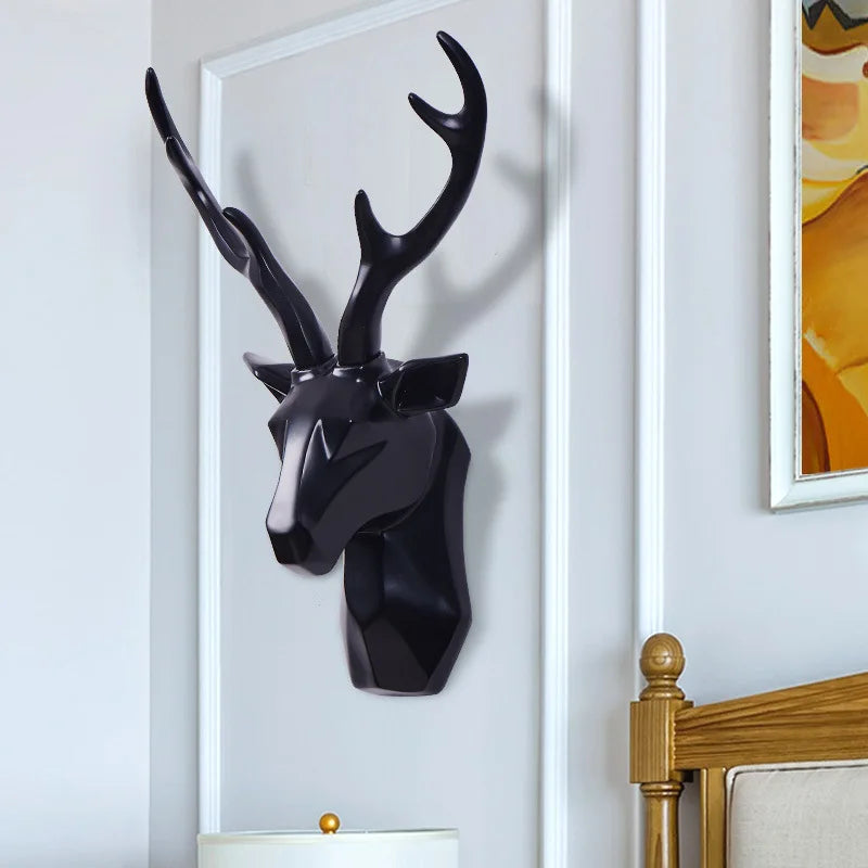 3D Hertenkop Sculptuur voor een Majestueuze Sfeer – RegalDeer