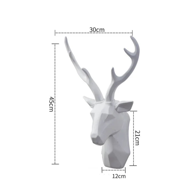 3D Hertenkop Sculptuur voor een Majestueuze Sfeer – RegalDeer