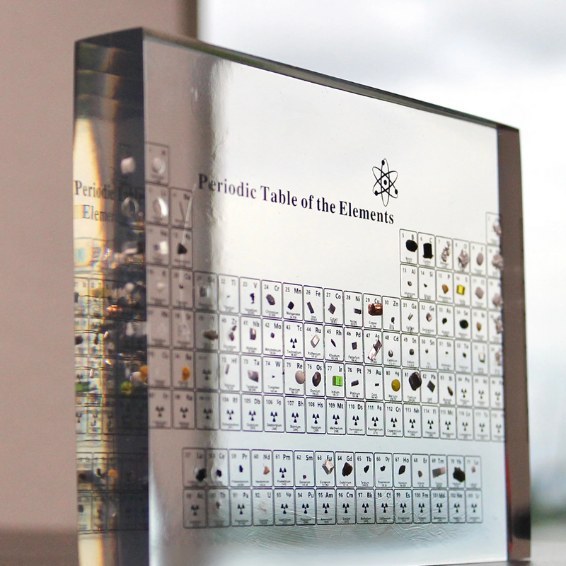 Verlicht Periodiek Systeem met Echte Elementen - Elementa