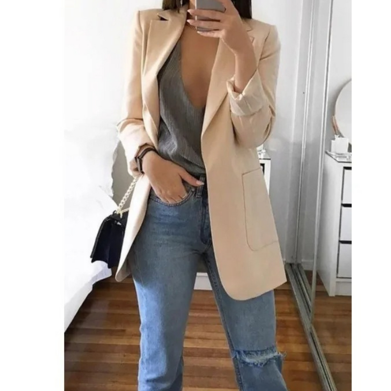 Elegante lange damesblazer voor elke gelegenheid
