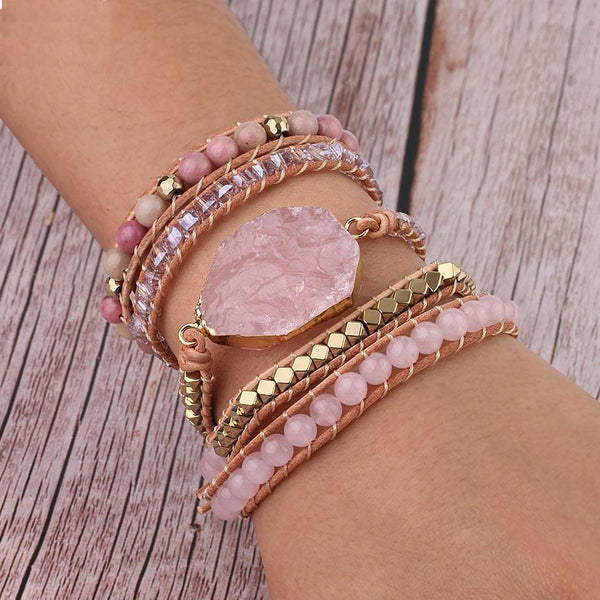 Gouden Rozenkwarts Armband - Amoria