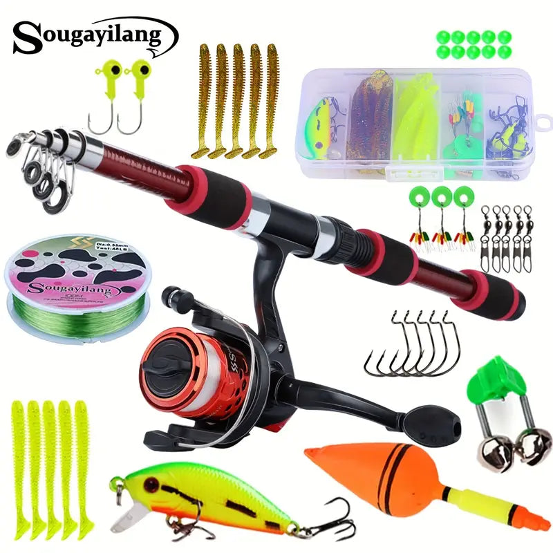 1,8m Telescopische Hengelset met Spinning Reel en Complete Accessoires