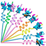 Stitch Herbruikbare Rietjes Set – 16 Kleurrijke Rietjes voor Feesten en Verjaardagen