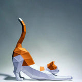 3D Papercraft Kat Decor - DIY Knutselproject - 62cm Grootte