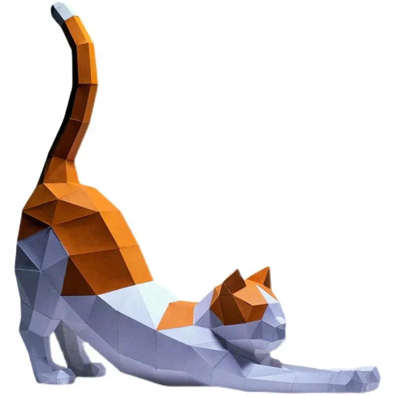 3D Papercraft Kat Decor - DIY Knutselproject - 62cm Grootte