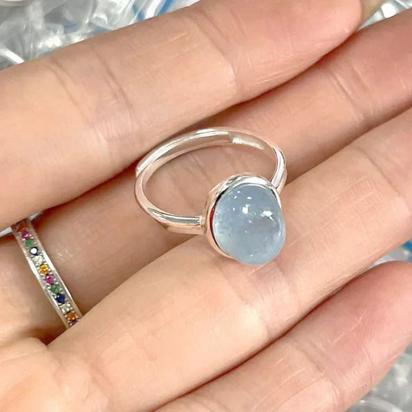 Aquamarijn Zilveren Ring – Nerida