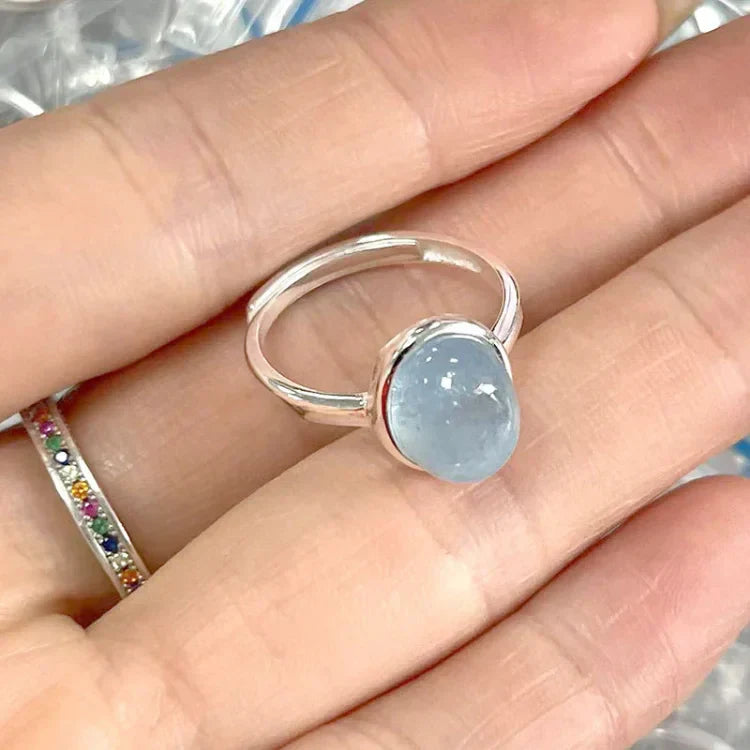 Aquamarijn Zilveren Ring – Nerida