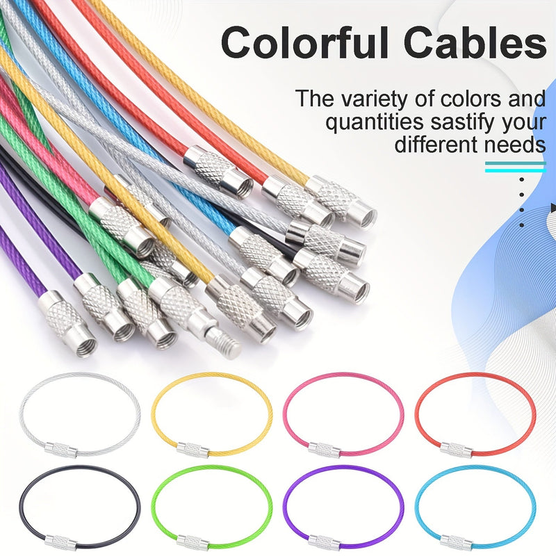 Stalen Kabel Keychains Set – Duurzame Sleutelhangers voor Reizen en Buitenactiviteiten