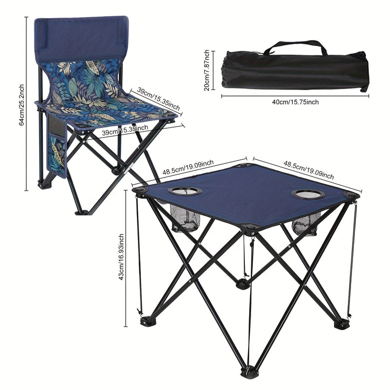 Opvouwbare Tuinset met Tafel en Stoelen – Draagbaar voor Kamperen en BBQ