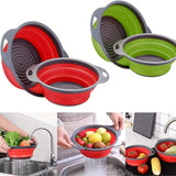 Opvouwbare Siliconen Vergiet Set – Perfect voor Pasta, Groenten en Fruit