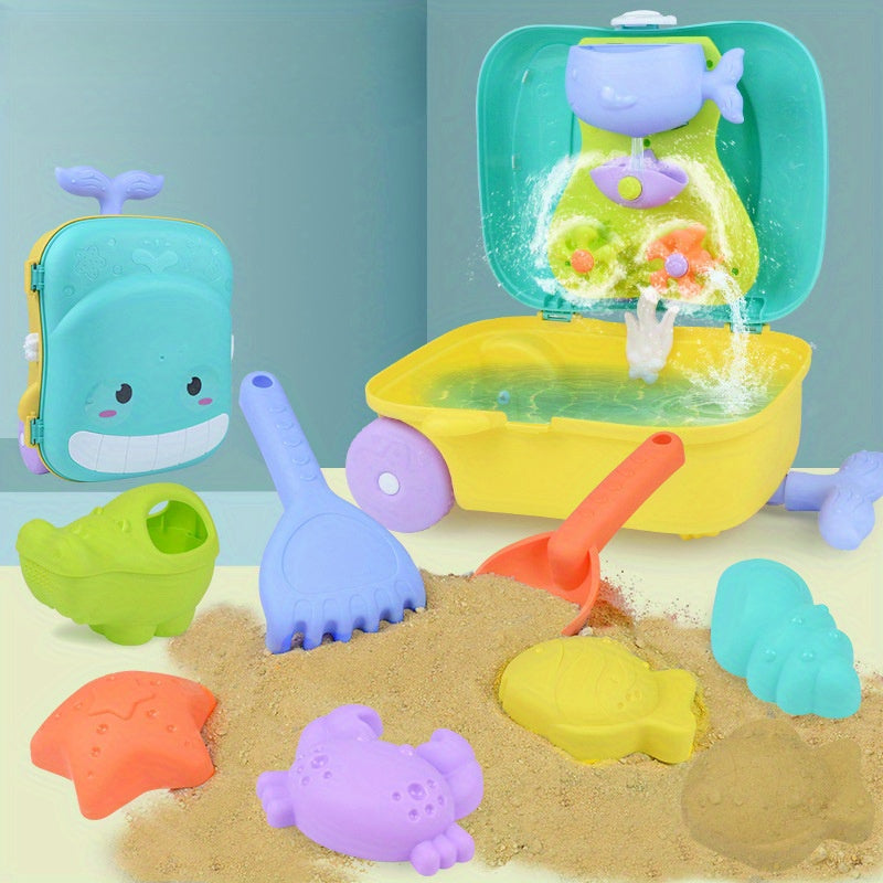 Walvis-Thema Strand Speelgoed Set voor Baby's – 8-Piece Reiskoffer
