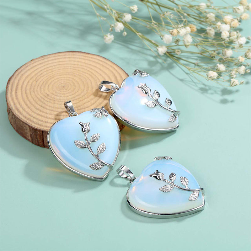 Stijlvolle Hartvormige Rozenkwarts Edelsteenhalsketting – Amara