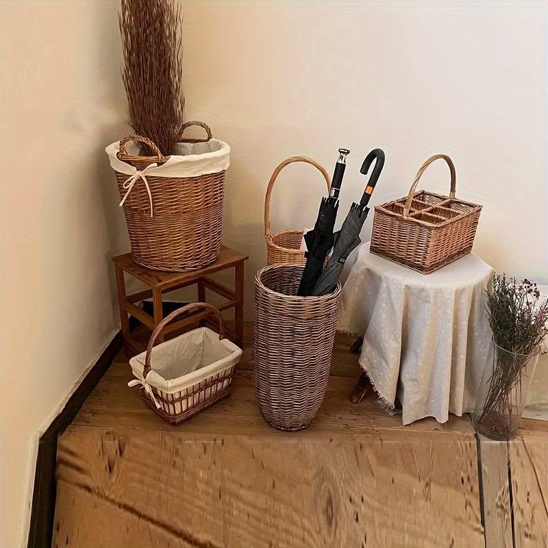 Vintage Handgeweven Wilgen Mand - Stijlvol en Functioneel voor Elk Huis