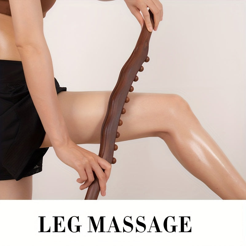 Houten Massagestok met 31 Kralen – Diepe Spierontspanning