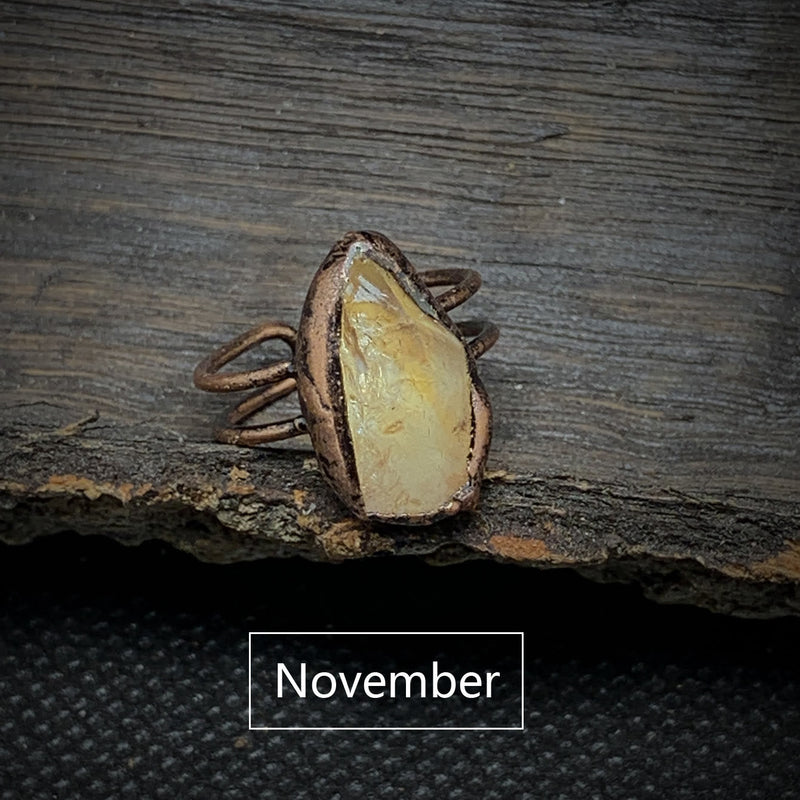 Natuurlijke Ruwe Steen Verjaardagsring – Selina