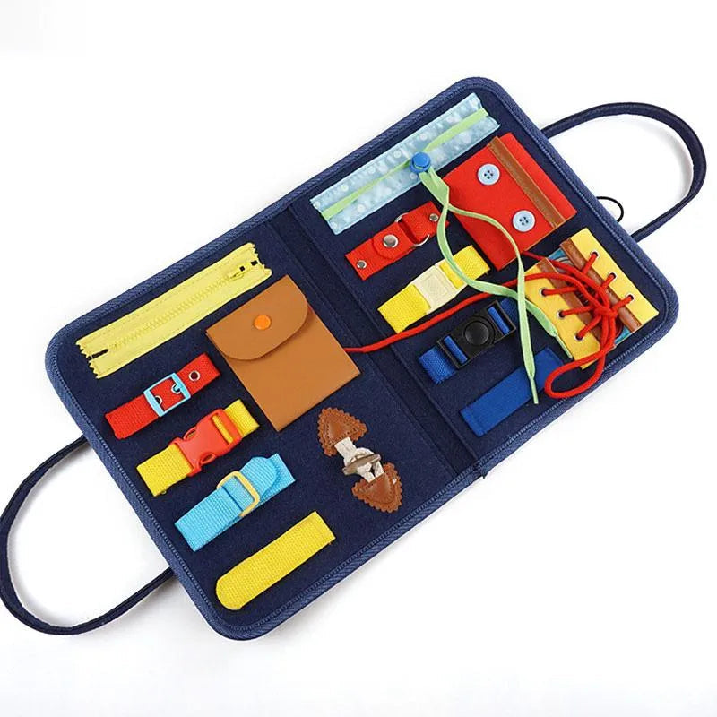 Motoriek-Lernboard voor kinderen met gespen, ritsen en knopen – Leerplezier