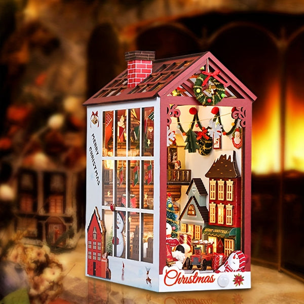 DIY Miniatuur Kersthuis – 3D Puzzelset voor Kerst en Feestelijke Decoratie