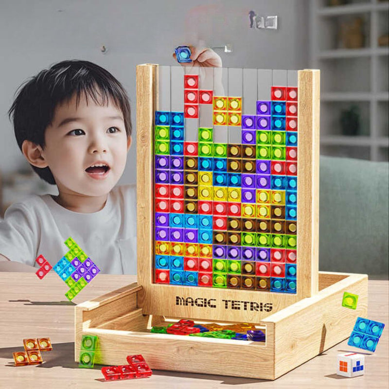Ecoblock Tetris Bord – Houten Puzzelspel voor Kinderen en Volwassenen – Duurzaam Breintrainingsplezier