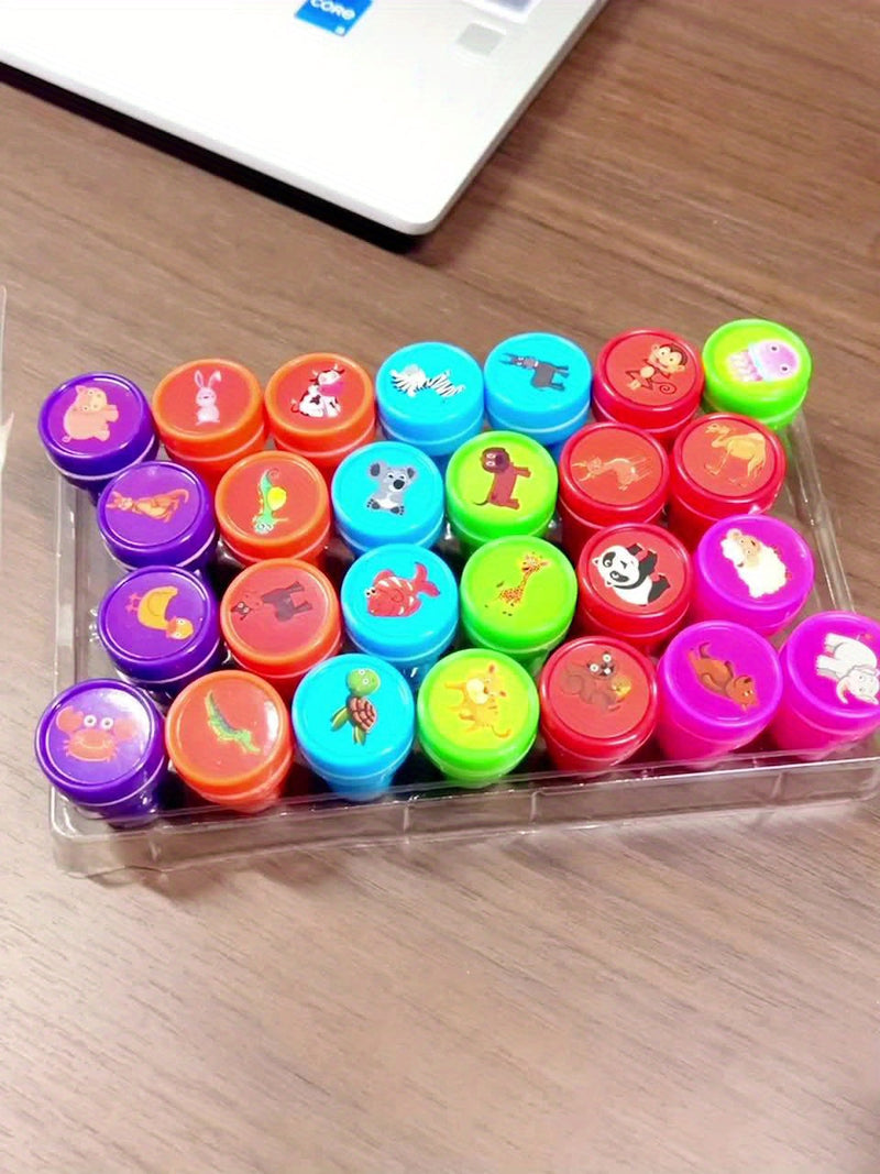 Kleurige Dierenstempelset – 26 Verschillende Stempels voor Creatief Knutselen en Educatie