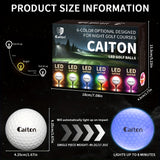 Caiton – 6-Pack LED Golfballen met Sensor | Verlichte Golfballen | Voor Nachtgolf, Feestdagen & Cadeau-ideeën