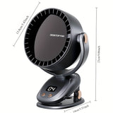 Draagbare Bladloze Ventilator met Digitaal Display – Stille en Oplaadbare Koeling voor Binnen en Buiten