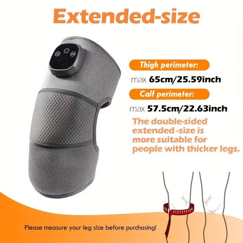 Draadloze Knie- en Beenmassager met Warmtefunctie – Verstelbare Compressie voor Optimale Pijnverlichting