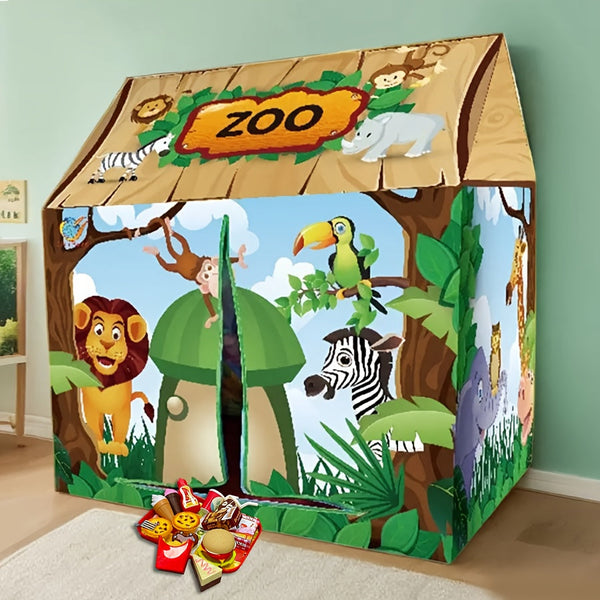 Safari Jungle Speeltent - Dieren Thema Speelhuis met Burgerpakket Speelgoed