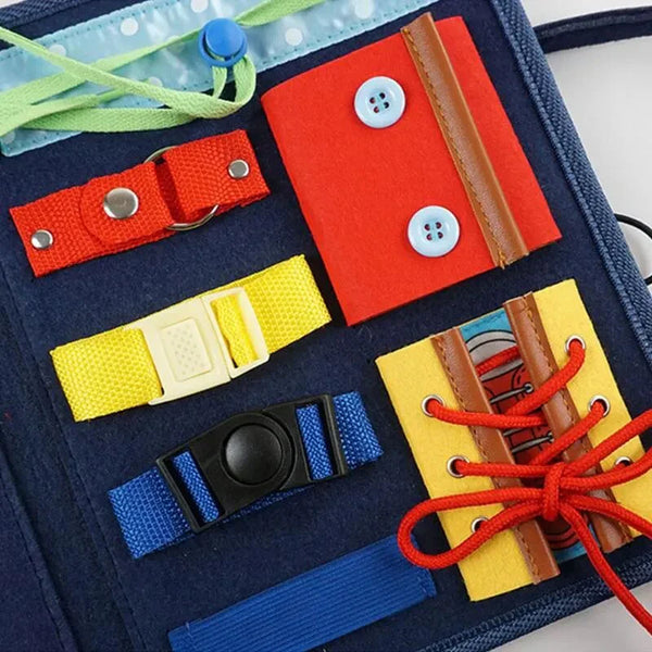 Motoriek-Lernboard voor kinderen met gespen, ritsen en knopen – Leerplezier