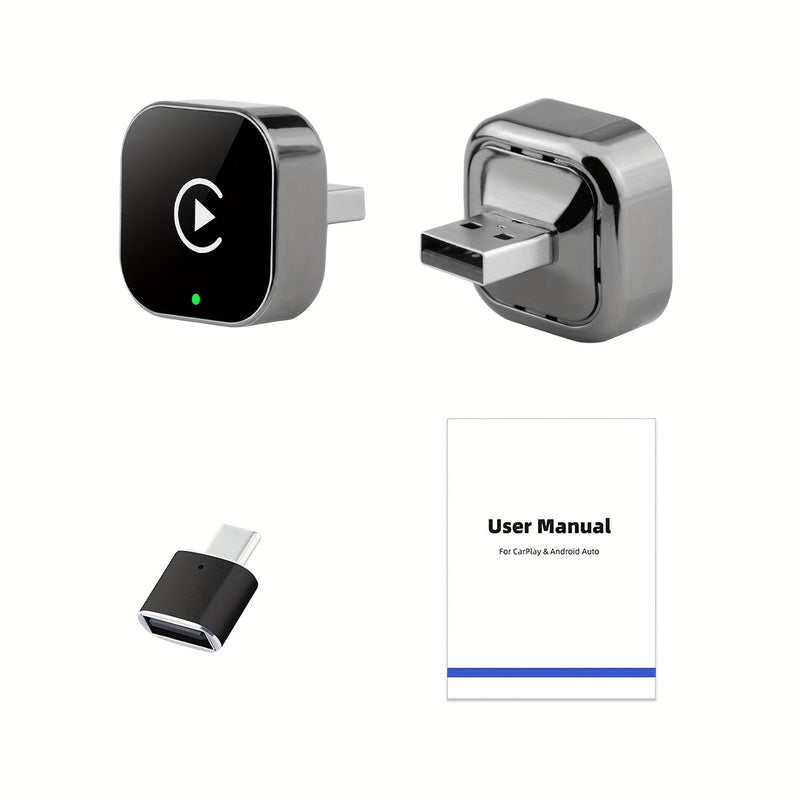 2-in-1 Draadloze CarPlay & Android Auto Adapter – Plug & Play Snel Verbonden
