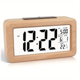 Houten Digitale Wekker – LED Display met Temperatuur en Datum