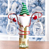 Festive Cheers Wijnglas Houder – Kerstman & Sneeuwpop Design voor Feestelijke Tafels