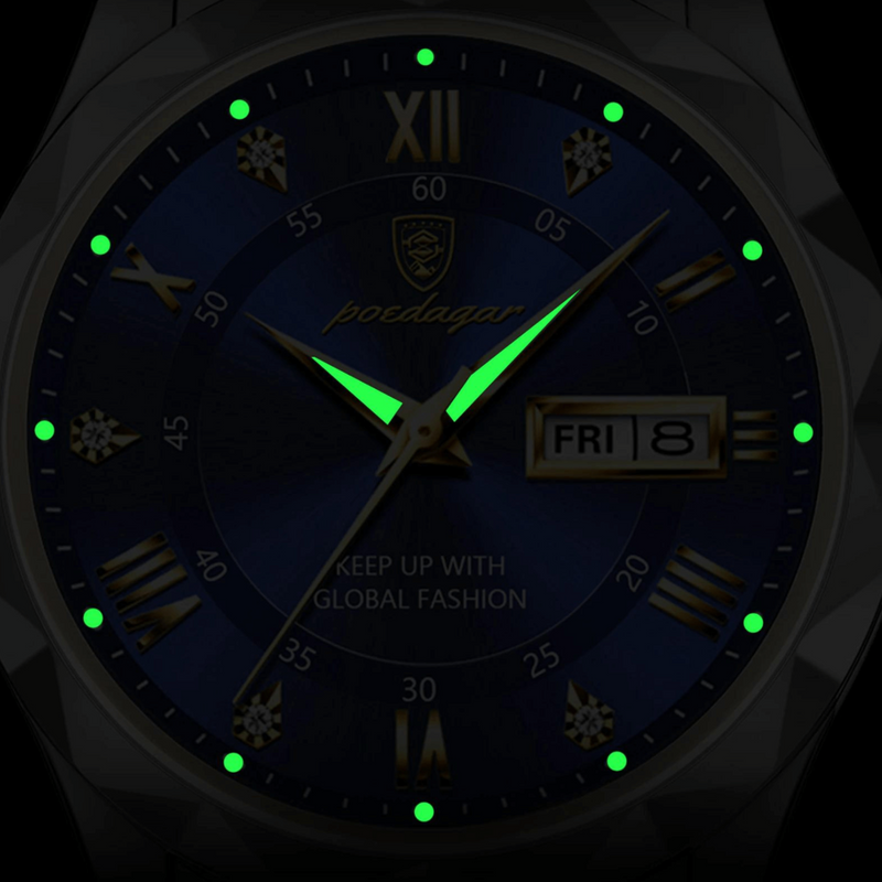 Stijlvolle herenarmbandhorloge van roestvrij staal - LumiSteel