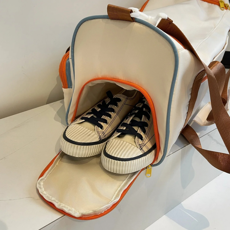 Lichte Duffeltas met Kleurblokken - FlexaBag