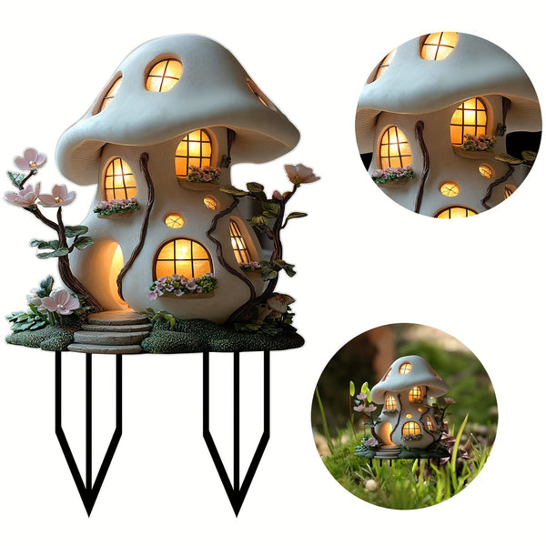Betoverend Kersthuisje Tuinbeeld - Een Magische Sfeer voor je Tuin