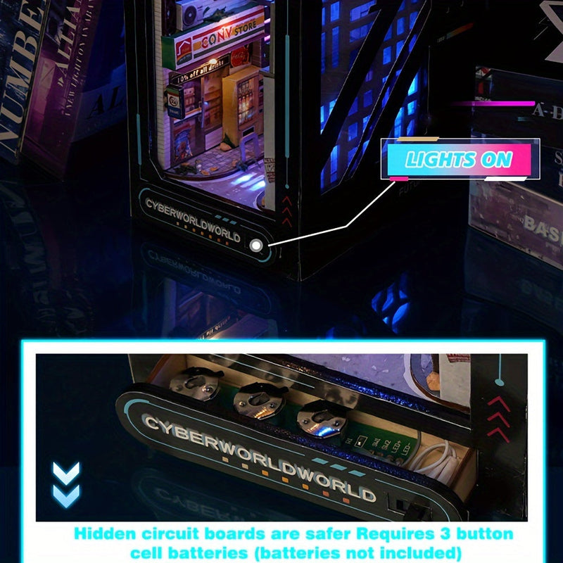 Cyberpunk DIY Cabin Kit – 3D Model voor Woningdecoratie met Verlichting