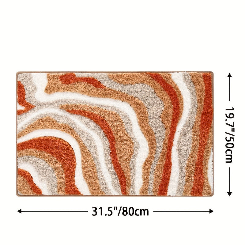 Geometrisch Badkamer Tapijt – Absorberend en Zacht met Non-Slip Onderkant
