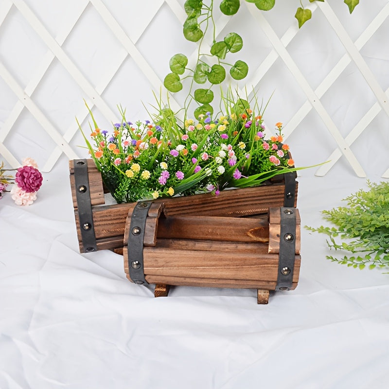 Vintage Houten Bloembak Set – Stoere Eyecatcher voor Binnen en Buiten