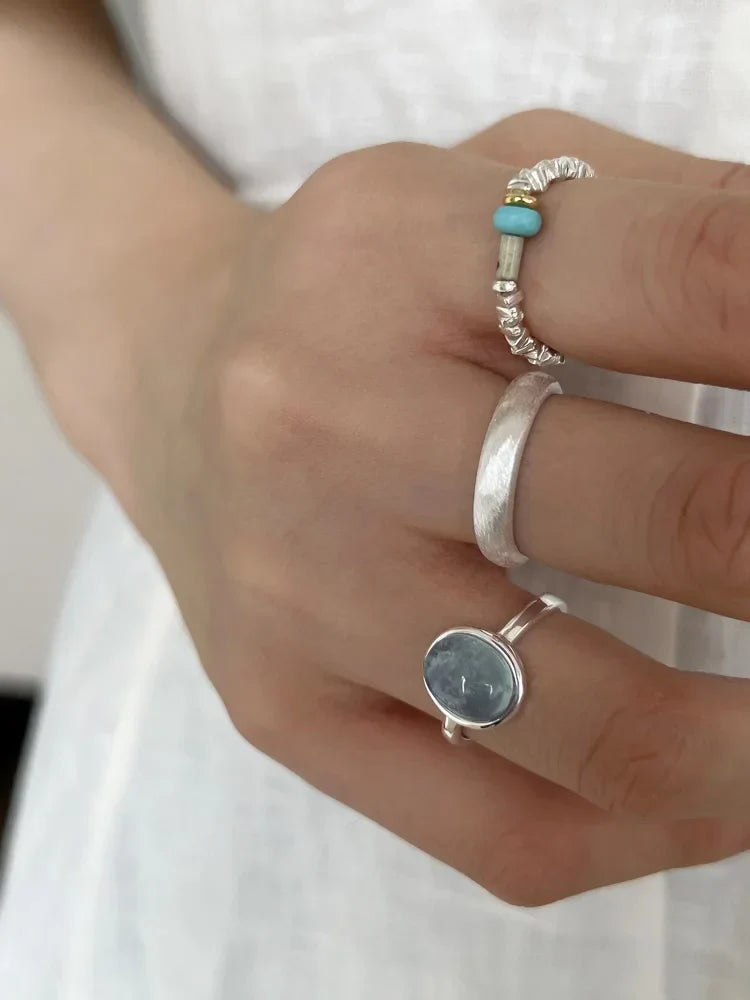 Aquamarijn Zilveren Ring – Nerida