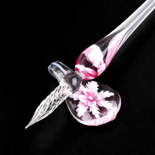 Glas Kalligrafie Stiftset met Inkt en Stiftstandaard