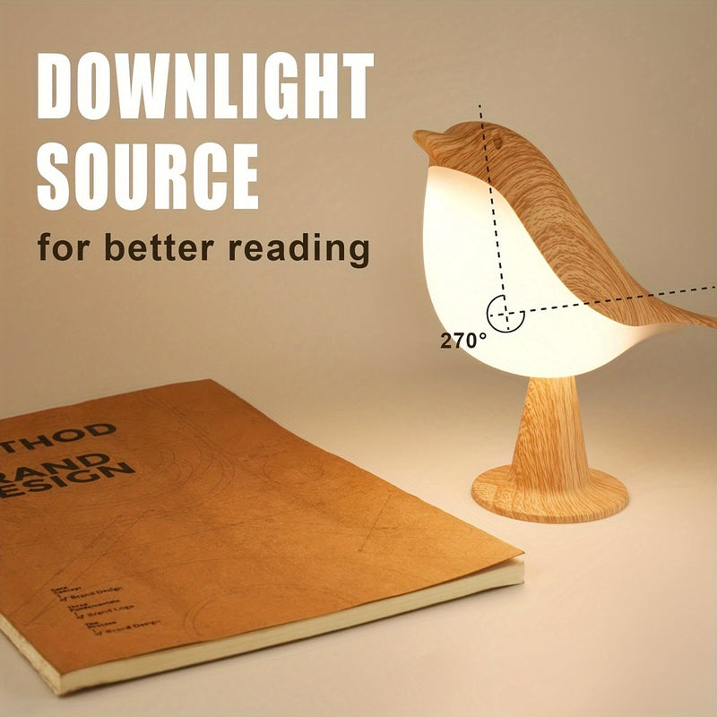 LED Vogel Lamp met Aroma Diffuser – USB Oplaadbare Nachtlamp en Leeslamp met 3 Kleur Temperaturen