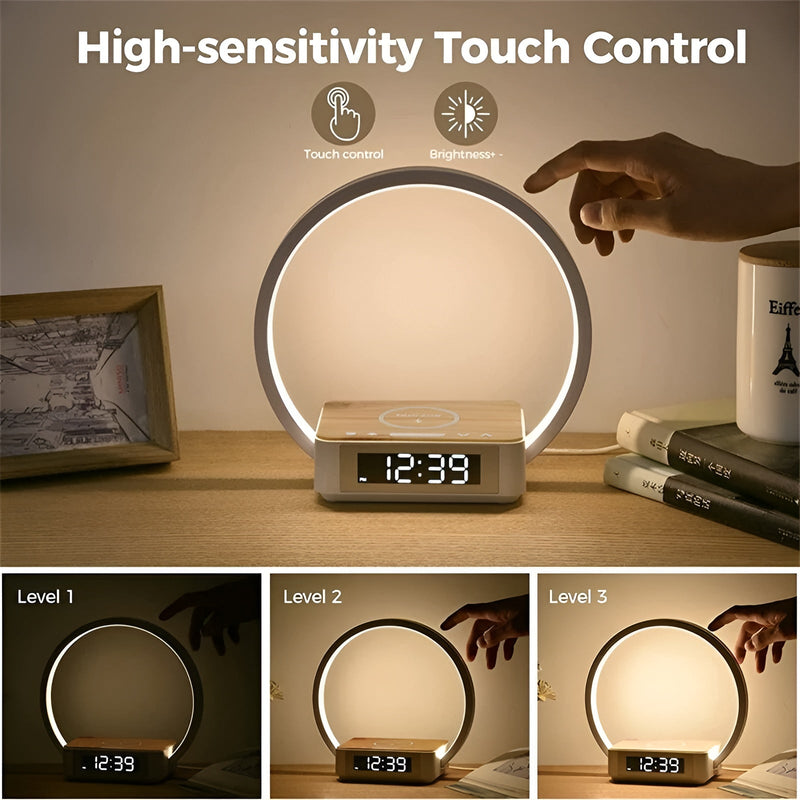 Design Nachtlamp met Oplaadfunctie en Zachte Weckfunctie - LumoRise