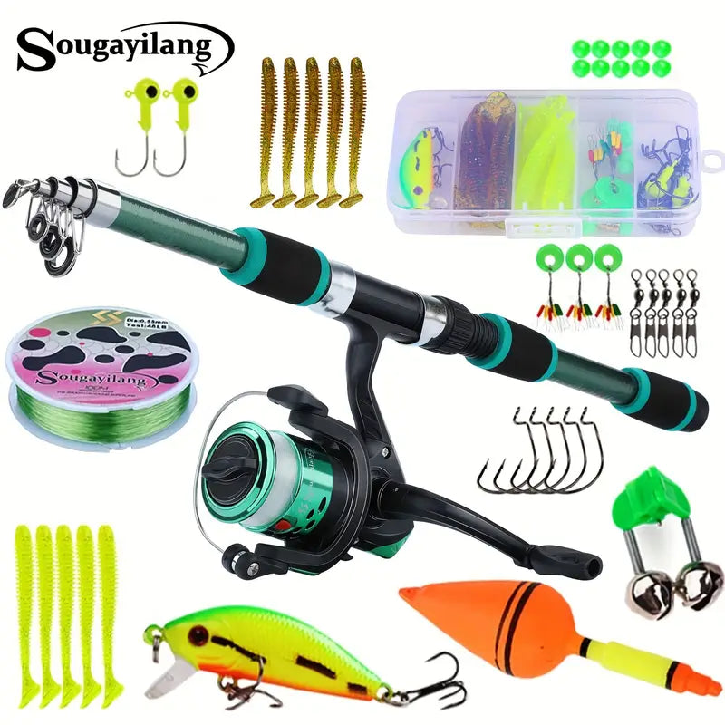 1,8m Telescopische Hengelset met Spinning Reel en Complete Accessoires
